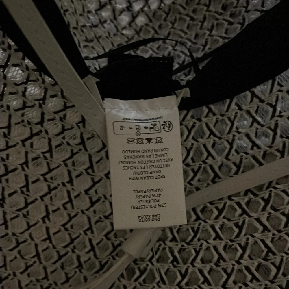 Anthropologie wide brim  Black and White Woven Hat - Picture 8 of 16